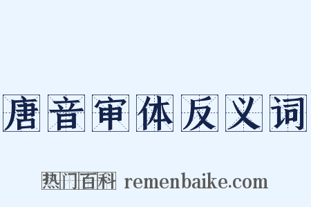 唐音审体反义词是什么意思的图片